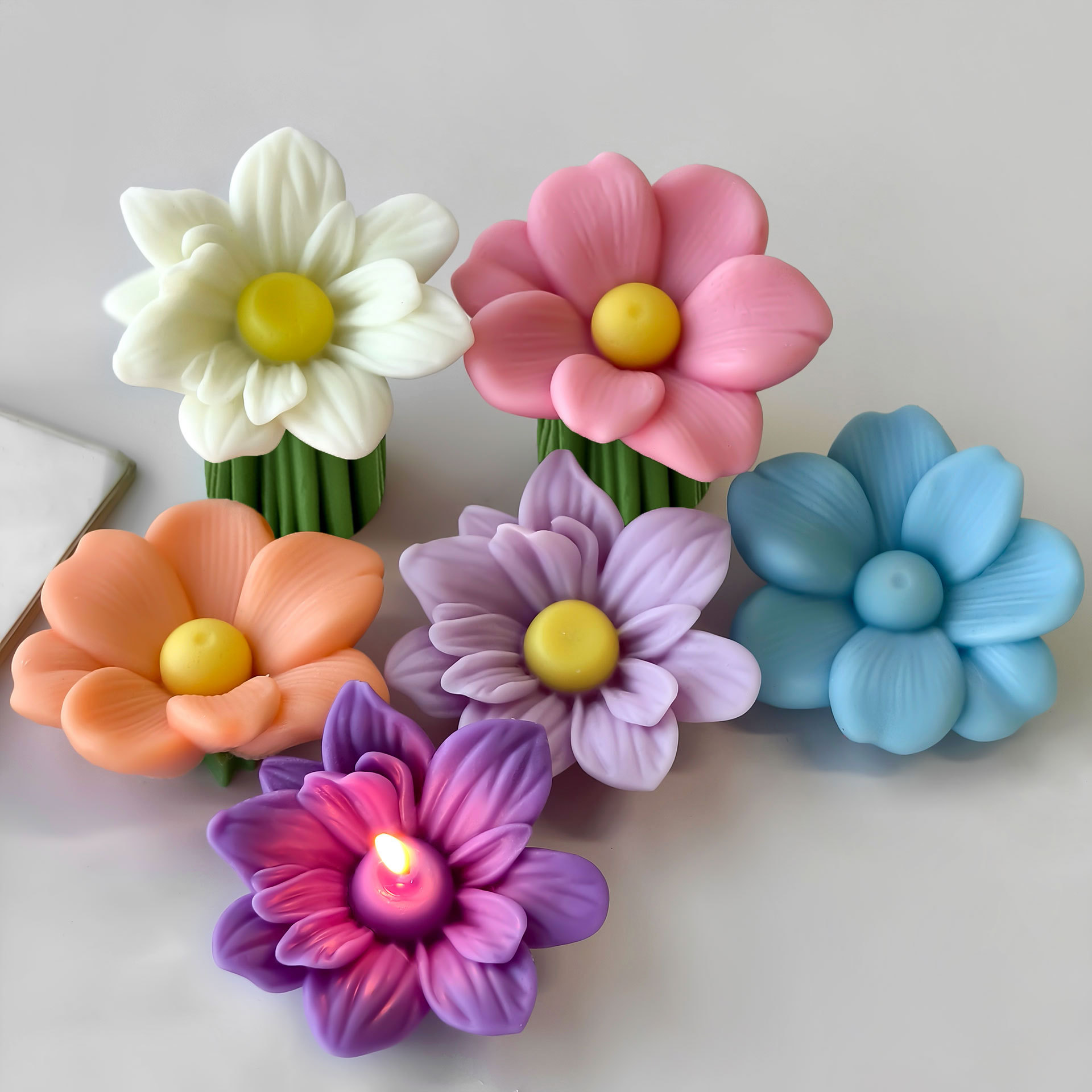 Soap Making At Home - DIY ดอกไม้ AROMA เทียนแม่พิมพ์ซิลิโคน Handmade ลูกอมช็อกโกแลตเบเกอรี่แม่พิมพ์สบู่เทียนทําอุปกรณ์