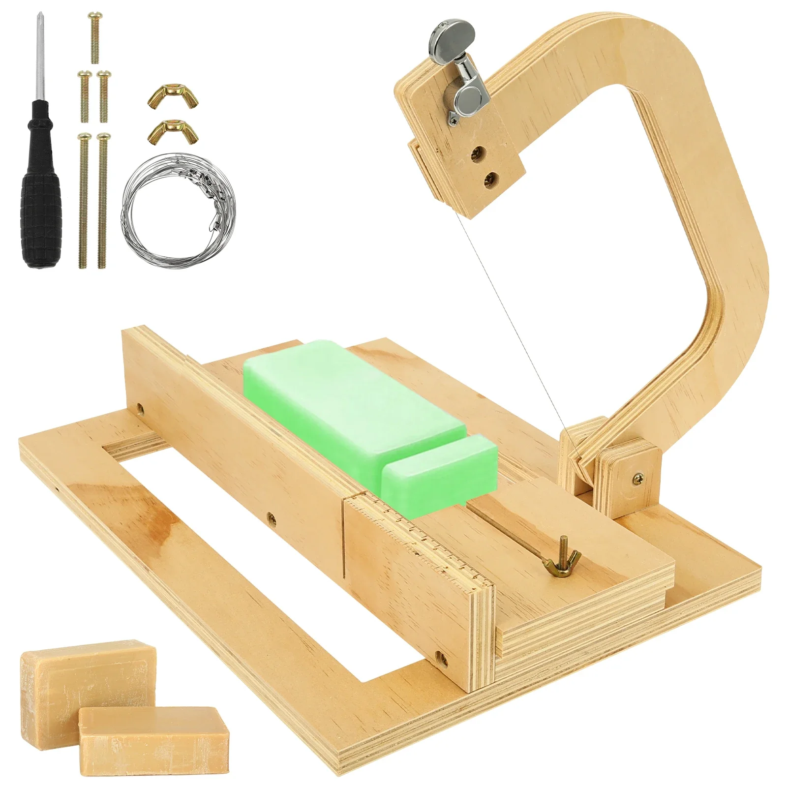 Soap Cutter Wire - เครื่องตัดสบู่ไม้แบบมืออาชีพ พร้อมลวดตัดปรับได้และสเกลวัด สำหรับตัดสบู่ทำมือ DIY