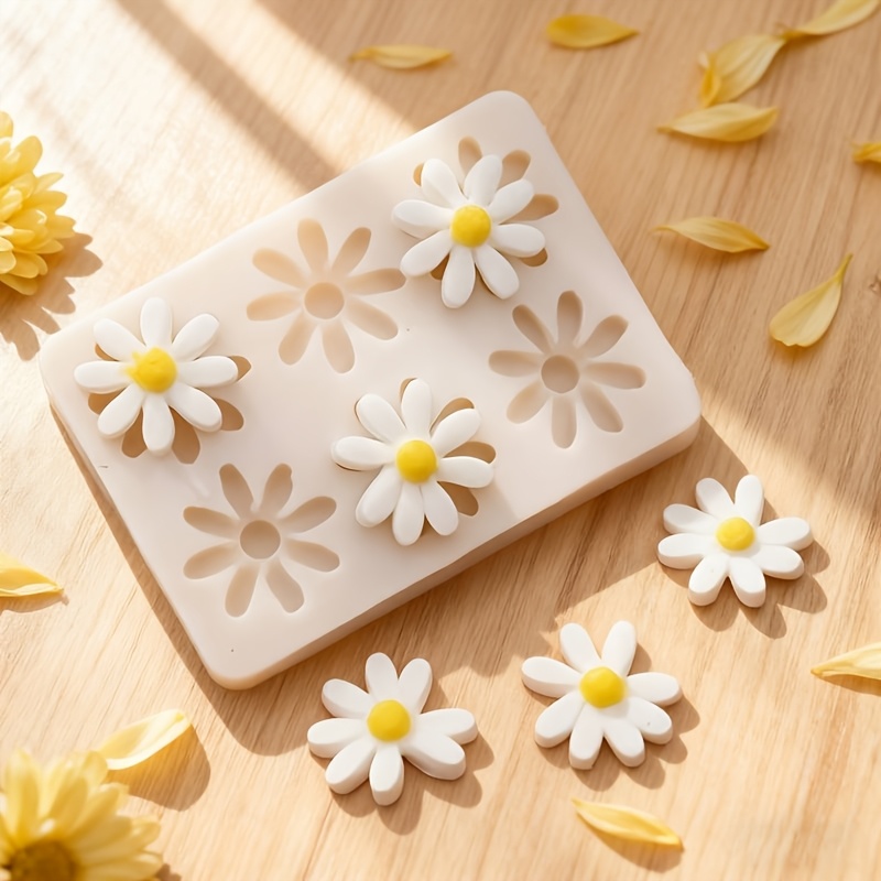 Soap Making Organic - แม่พิมพ์ซิลิโคน 3 มิติ ลายดอกเดซี่และดอกทานตะวัน 1 ชิ้น