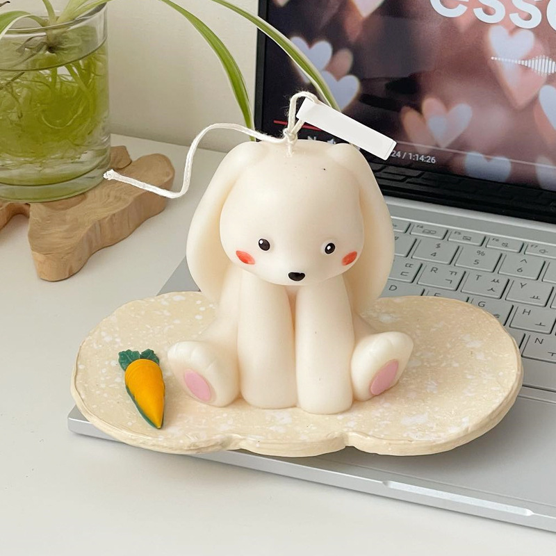 Soap Making At Home - แม่พิมพ์ซิลิโคนรูปกระต่ายนั่ง3D แม่พิมพ์เทียนทำจากเรซิ่นรูปสัตว์กระต่ายน่ารักอุปกรณ์ทำเทียนสบู่การตกแต่งบ้านของขวัญแต่งงาน