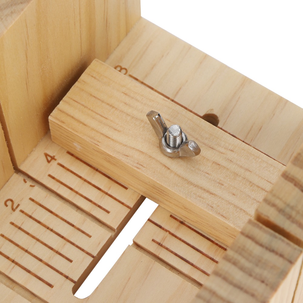Soap Cutter Wire - กล่องตัดสบู่ไม้ปรับระดับได้ พร้อมสเกลบอกขนาด 2 ช่อง ตัดสบู่ได้ง่าย สีไม้