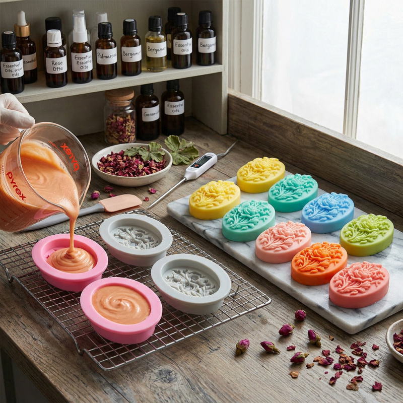 แม่พิมพ์ซิลิโคน 4 ชิ้นรูปทรงดอ - Soap Making Organic บทวิจารณ์และราคา
